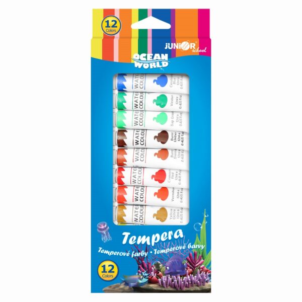 Farby temperové Ocean World 12 ml - sada 12 ks