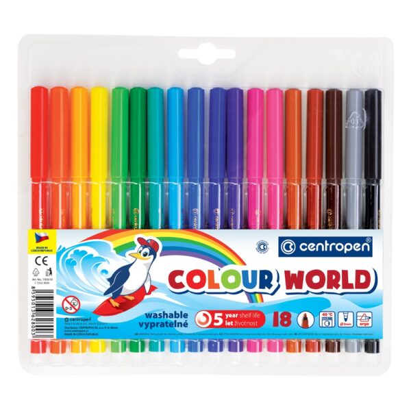 Fixy CENTROPEN 7550 Colour World - sada 18 ks